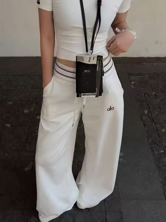 Wide-Leg Track Trousers
