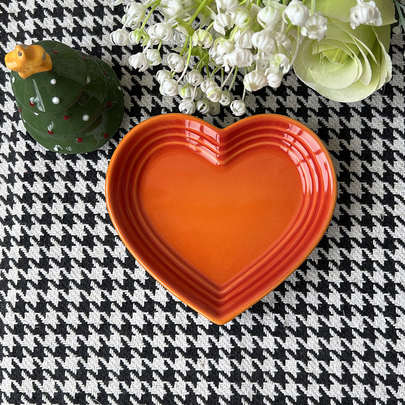 Heart Ceramic Side Plate, 12 cm