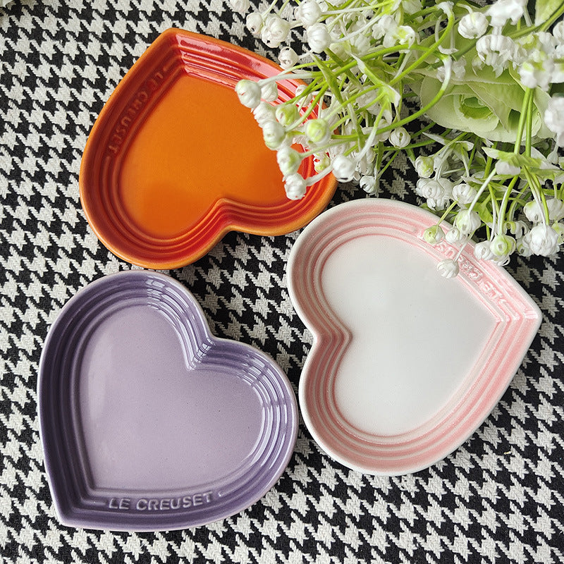 Heart Ceramic Side Plate, 12 cm