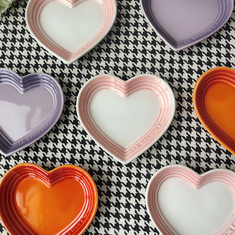 Heart Ceramic Side Plate, 12 cm
