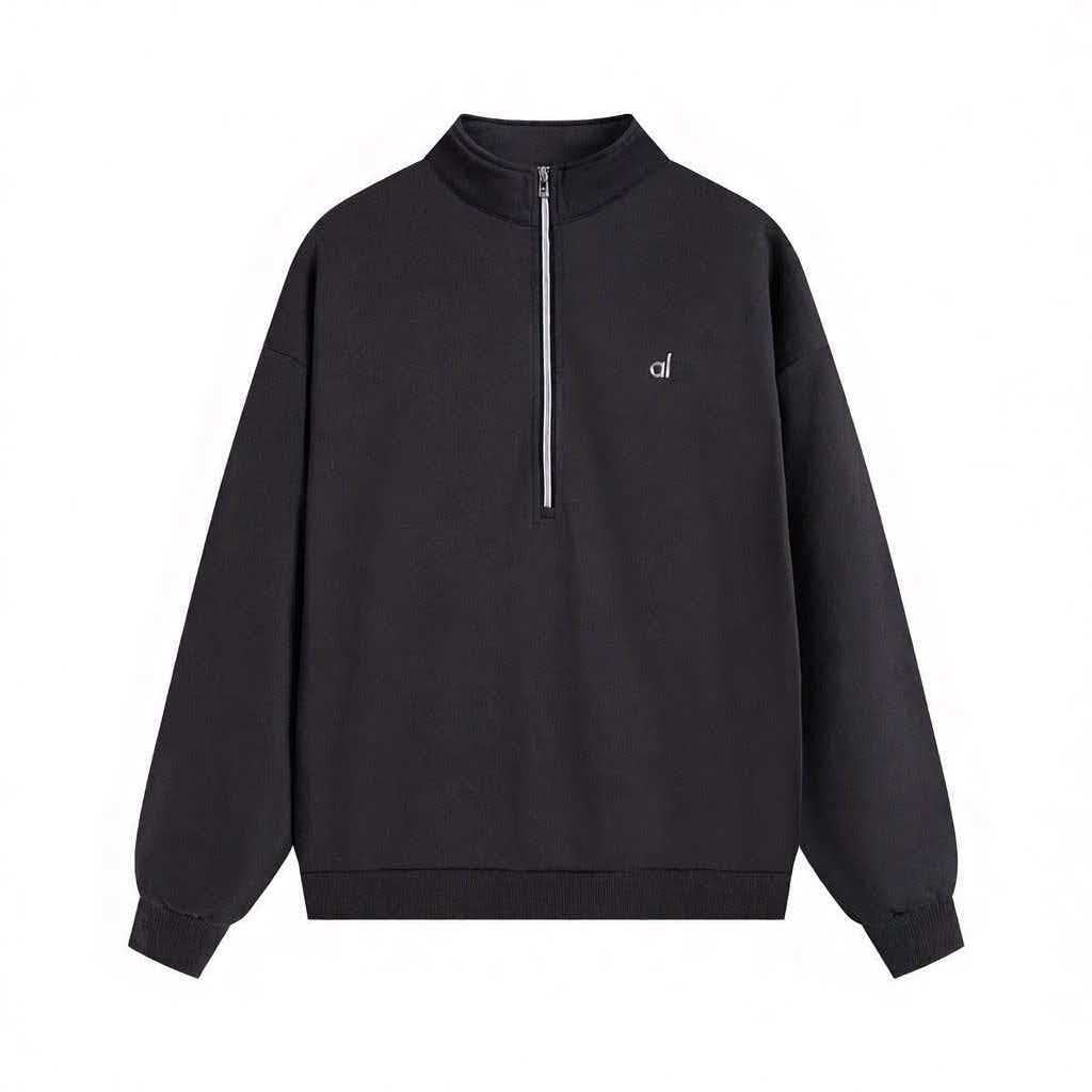 ALO cross-border half-zip loose stand-collar slimming jacket for autumn and winter, casual sports sweatshirt for men and women, top sweatshirt for men
