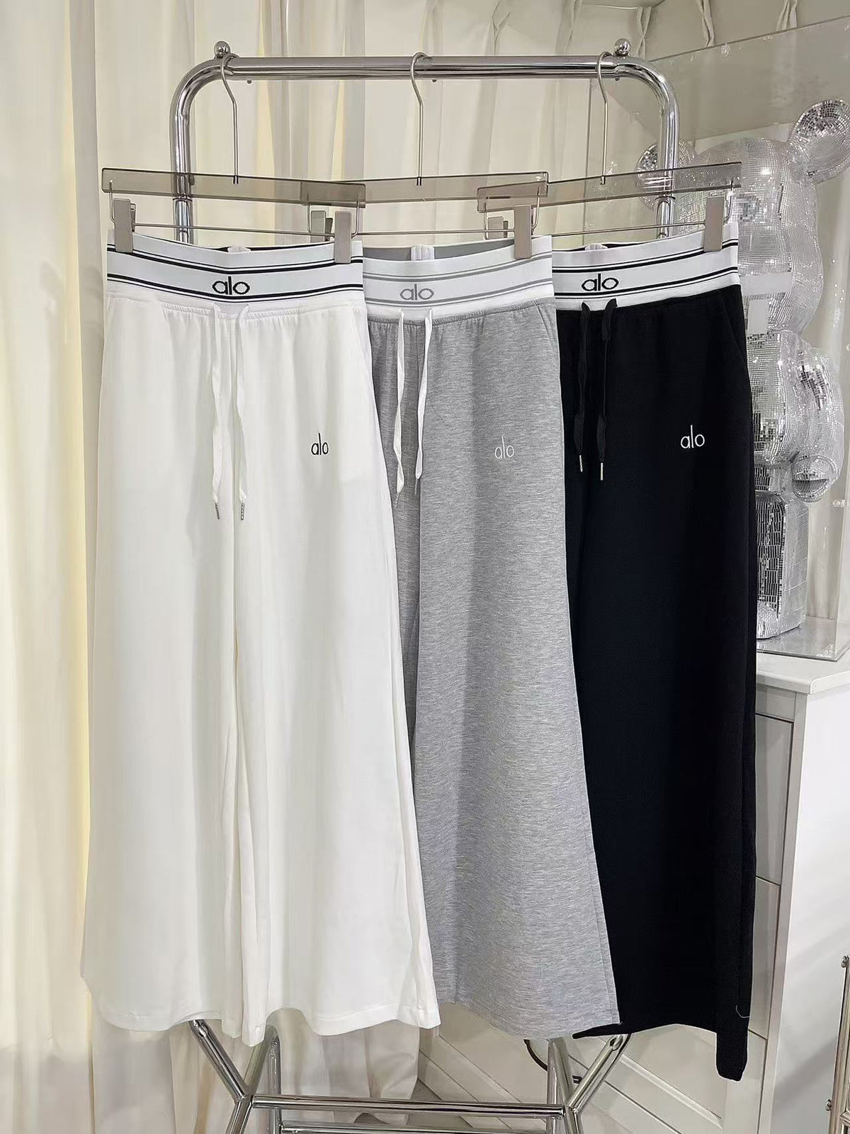 Wide-Leg Track Trousers