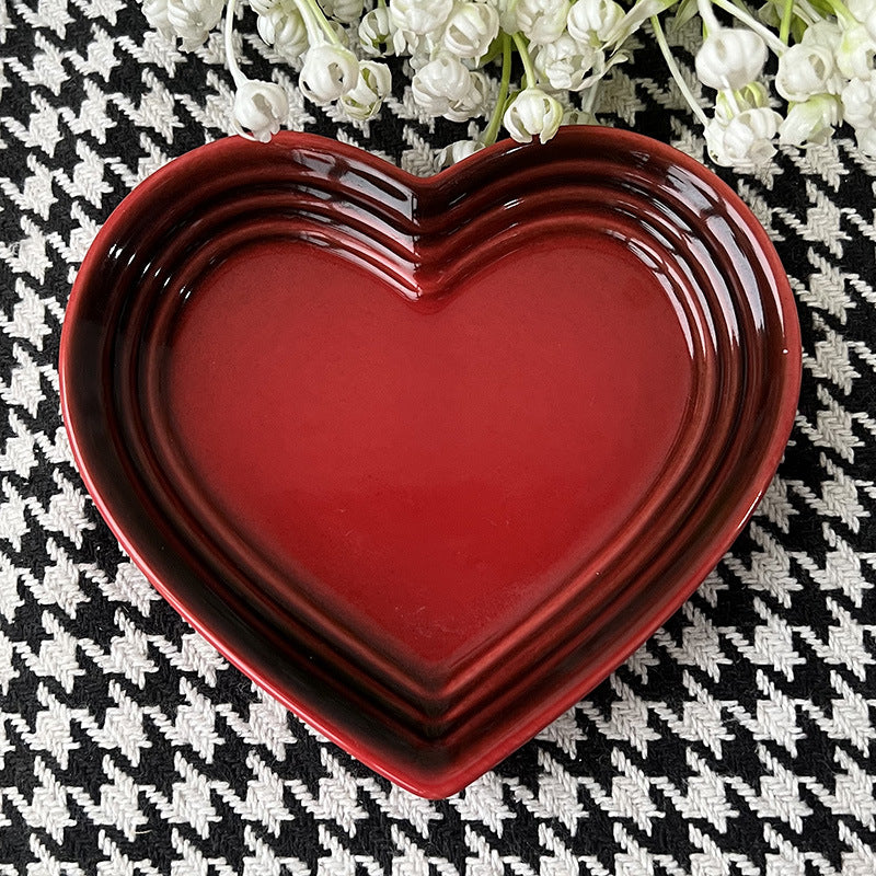 Heart Ceramic Side Plate, 12 cm