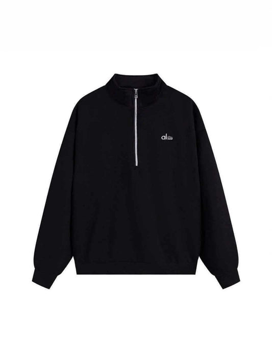 ALO cross-border half-zip loose stand-collar slimming jacket for autumn and winter, casual sports sweatshirt for men and women, top sweatshirt for men