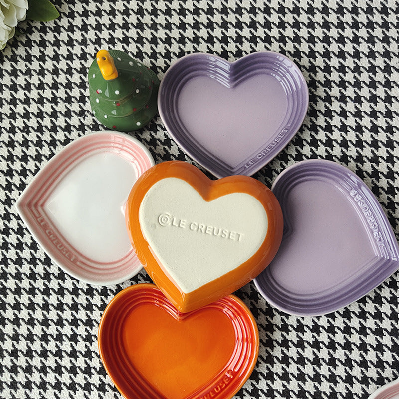 Heart Ceramic Side Plate, 12 cm
