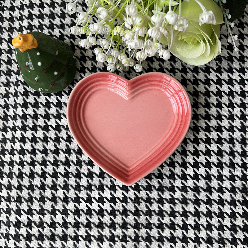 Heart Ceramic Side Plate, 12 cm