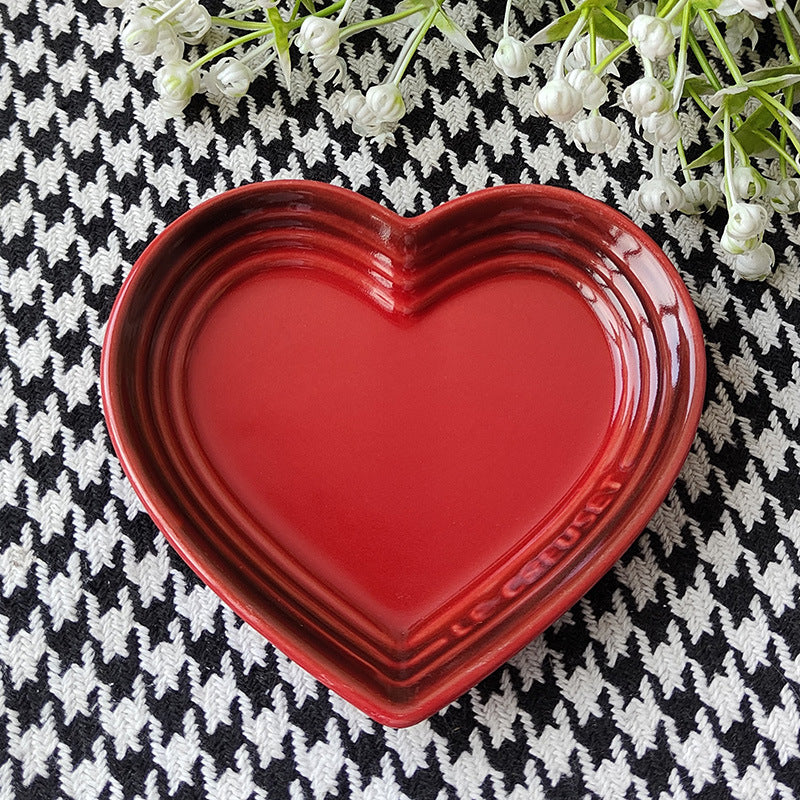 Heart Ceramic Side Plate, 12 cm