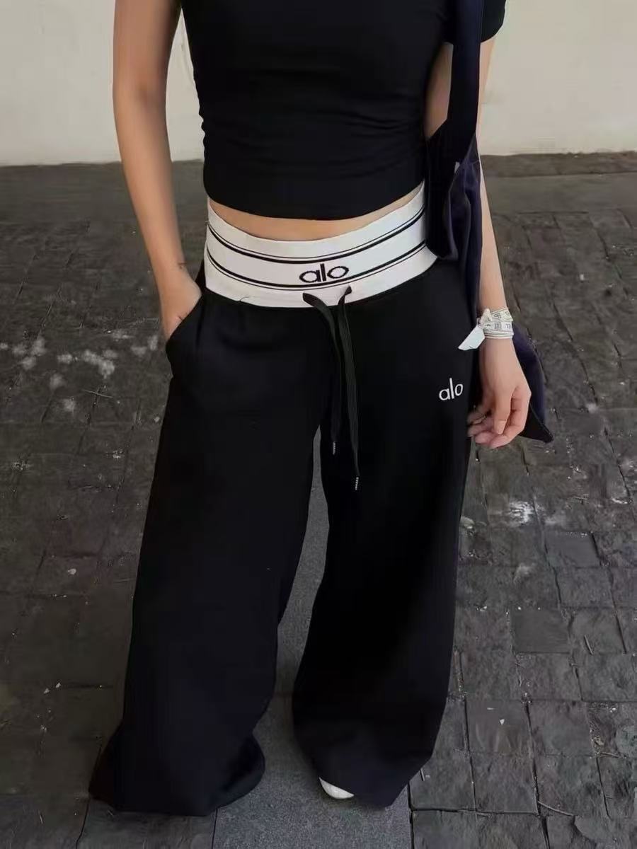 Wide-Leg Track Trousers