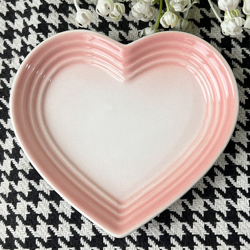 Heart Ceramic Side Plate, 12 cm