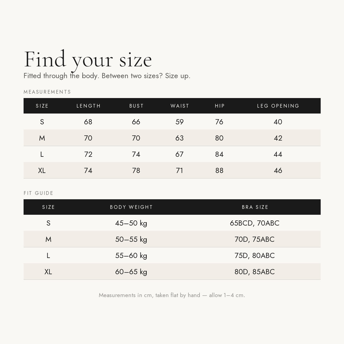 Size chart